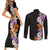 Hawaii Tropical Leaves and Flowers Couples Matching Short Sleeve Bodycon Dress and Long Sleeve Button Shirt Tribal Polynesian Pattern LT03 - Polynesian Pride