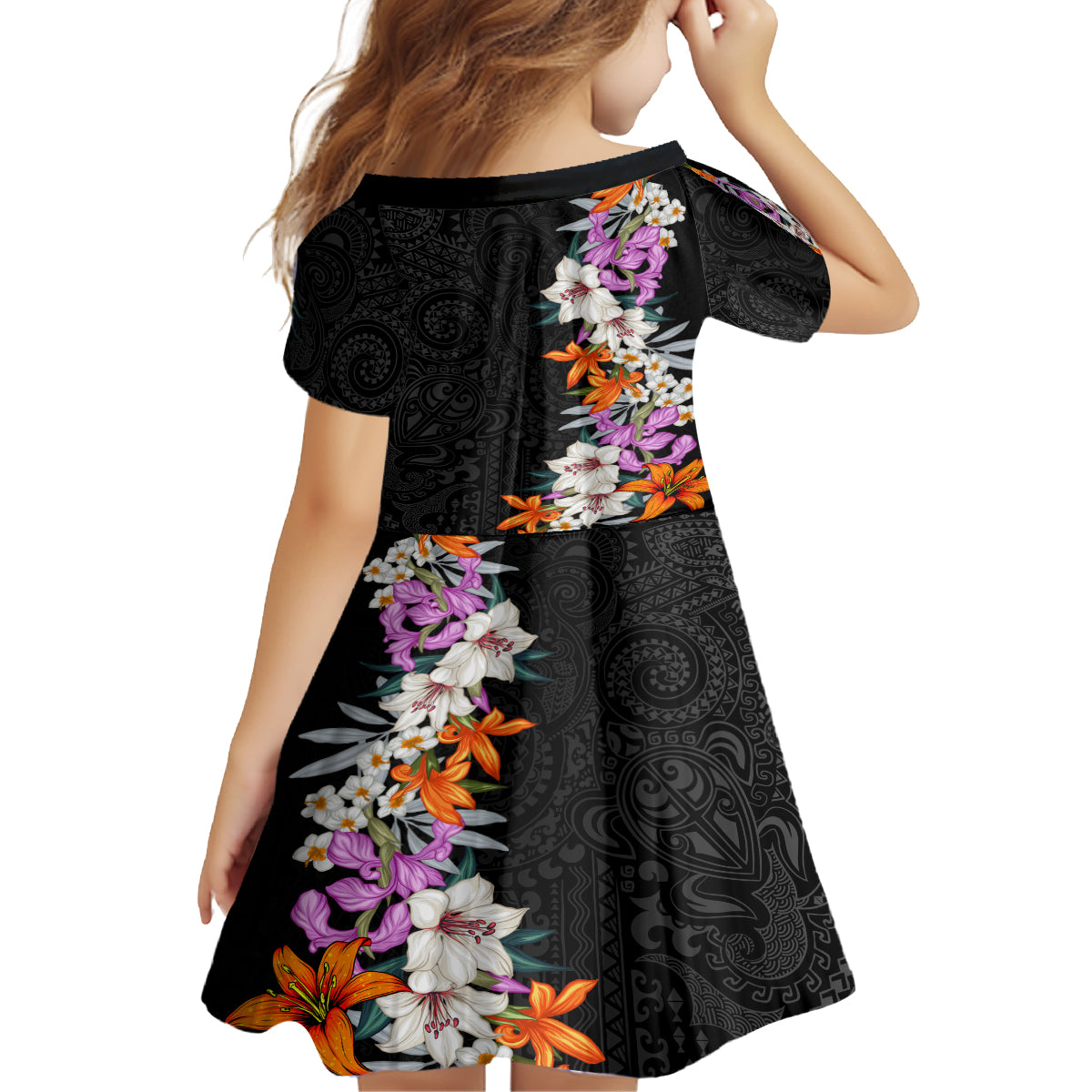 Hawaii Tropical Leaves and Flowers Family Matching Long Sleeve Bodycon Dress and Hawaiian Shirt Tribal Polynesian Pattern LT03 - Polynesian Pride