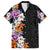 Hawaii Tropical Leaves and Flowers Family Matching Off Shoulder Maxi Dress and Hawaiian Shirt Tribal Polynesian Pattern LT03 Dad's Shirt - Short Sleeve Black - Polynesian Pride