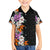 Hawaii Tropical Leaves and Flowers Family Matching Off Shoulder Short Dress and Hawaiian Shirt Tribal Polynesian Pattern LT03 Son's Shirt Black - Polynesian Pride