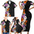 Hawaii Tropical Leaves and Flowers Family Matching Short Sleeve Bodycon Dress and Hawaiian Shirt Tribal Polynesian Pattern LT03 - Polynesian Pride