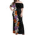 Hawaii Tropical Leaves and Flowers Off Shoulder Maxi Dress Tribal Polynesian Pattern LT03 Women Black - Polynesian Pride