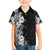 Hawaii Tropical Leaves and Flowers Family Matching Short Sleeve Bodycon Dress and Hawaiian Shirt Tribal Polynesian Pattern Black White Style LT03 Son's Shirt Black - Polynesian Pride