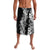 Hawaii Tropical Leaves and Flowers Lavalava Tribal Polynesian Pattern Black White Style LT03 Black - Polynesian Pride