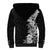 Hawaii Tropical Leaves and Flowers Sherpa Hoodie Tribal Polynesian Pattern Black White Style LT03 - Polynesian Pride