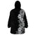 Hawaii Tropical Leaves and Flowers Wearable Blanket Hoodie Tribal Polynesian Pattern Black White Style LT03 - Polynesian Pride