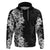 Hawaii Tropical Leaves and Flowers Zip Hoodie Tribal Polynesian Pattern Black White Style LT03 Pullover Hoodie Black - Polynesian Pride