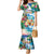 Hawaii Cocktails Family Matching Mermaid Dress and Hawaiian Shirt Parrot with Cute Beach Landscape and Tropical Plants