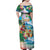 Hawaii Cocktails Family Matching Off Shoulder Maxi Dress and Hawaiian Shirt Parrot with Cute Beach Landscape and Tropical Plants