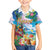 Hawaii Cocktails Family Matching Off Shoulder Maxi Dress and Hawaiian Shirt Parrot with Cute Beach Landscape and Tropical Plants