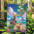 Hawaii Cocktails Garden Flag Parrot with Cute Beach Landscape and Tropical Plants