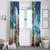 Hawaii Cocktails Window Curtain Parrot with Cute Beach Landscape and Tropical Plants