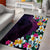 Hawaiian Plumeria-Polynesian Art Tattoo Mauve Color Area Rug