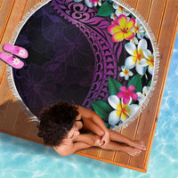 Hawaiian Plumeria-Polynesian Art Tattoo Mauve Color Beach Blanket LT03 - Polynesian Pride