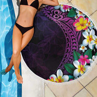 Hawaiian Plumeria-Polynesian Art Tattoo Mauve Color Beach Blanket LT03 - Polynesian Pride