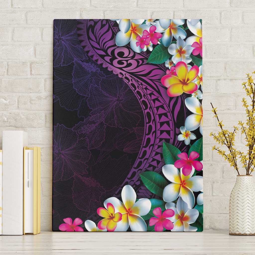 Hawaiian Plumeria-Polynesian Art Tattoo Mauve Color Canvas Wall Art LT03 Without Frame Purple - Polynesian Pride