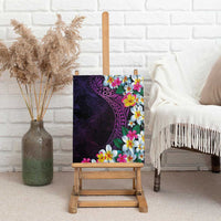 Hawaiian Plumeria-Polynesian Art Tattoo Mauve Color Canvas Wall Art LT03 - Polynesian Pride