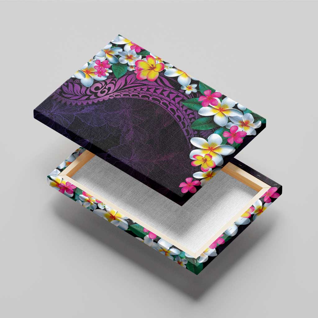 Hawaiian Plumeria-Polynesian Art Tattoo Mauve Color Canvas Wall Art LT03 - Polynesian Pride