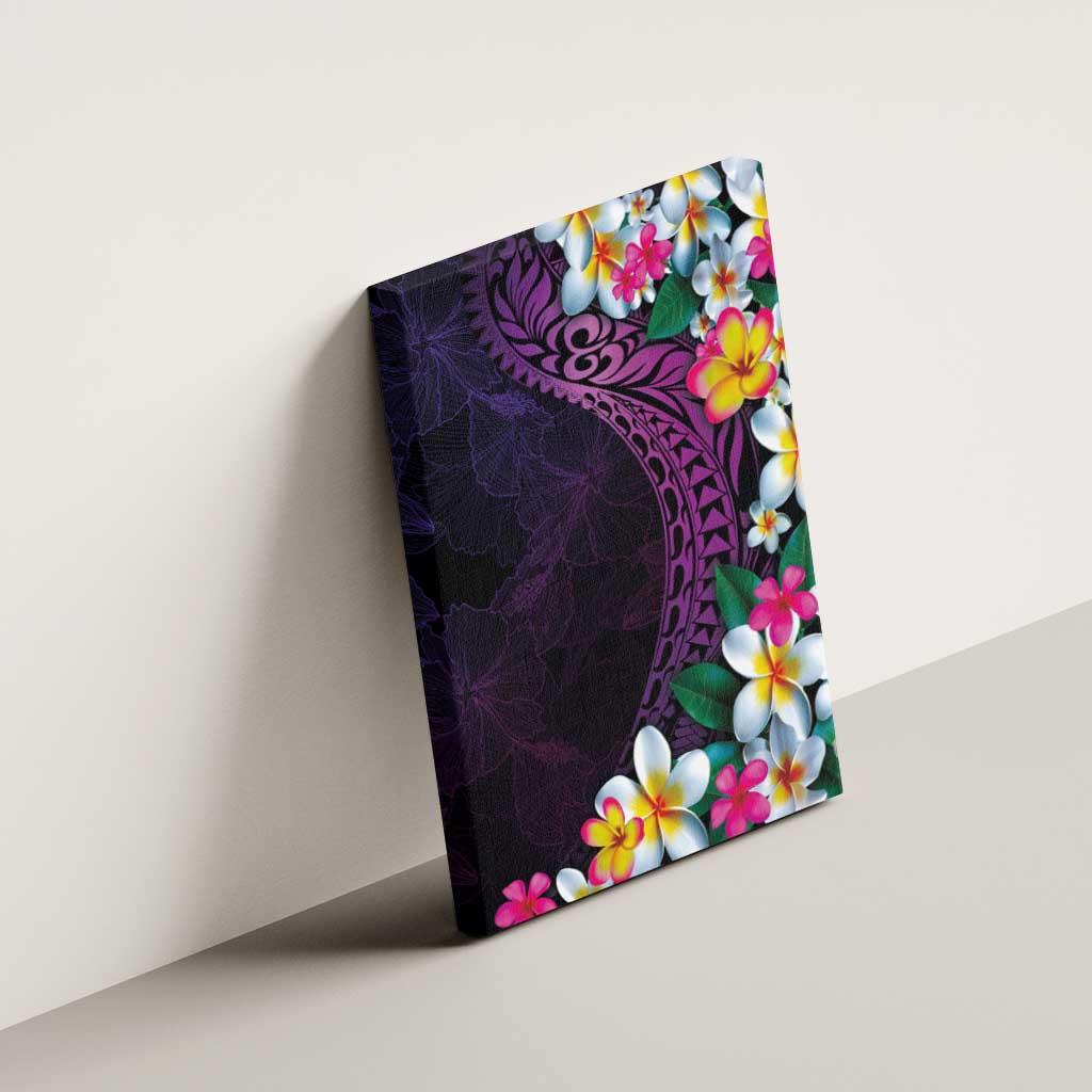 Hawaiian Plumeria-Polynesian Art Tattoo Mauve Color Canvas Wall Art LT03 - Polynesian Pride