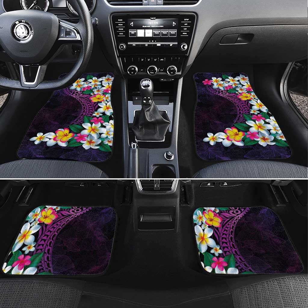 Hawaiian Plumeria-Polynesian Art Tattoo Mauve Color Car Mats