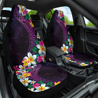 Hawaiian Plumeria-Polynesian Art Tattoo Mauve Color Car Seat Cover