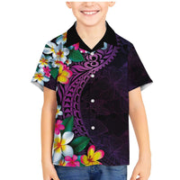 Hawaiian Plumeria-Polynesian Art Tattoo Mauve Color Family Matching Mermaid Dress and Hawaiian Shirt