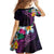 Hawaiian Plumeria-Polynesian Art Tattoo Mauve Color Family Matching Off Shoulder Short Dress and Hawaiian Shirt