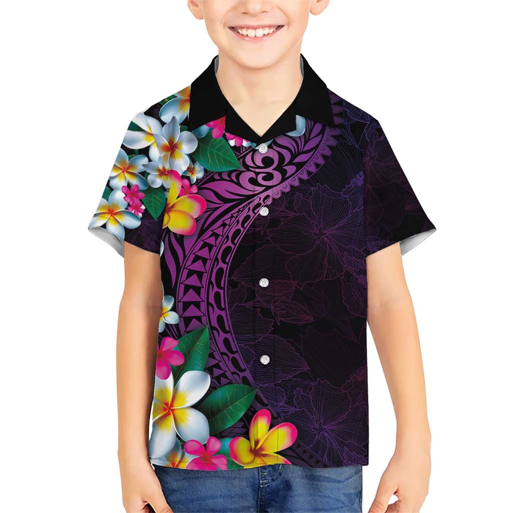 Hawaiian Plumeria-Polynesian Art Tattoo Mauve Color Family Matching Short Sleeve Bodycon Dress and Hawaiian Shirt