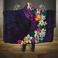 Hawaiian Plumeria-Polynesian Art Tattoo Mauve Color Hooded Blanket LT03 - Polynesian Pride