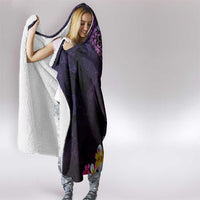 Hawaiian Plumeria-Polynesian Art Tattoo Mauve Color Hooded Blanket LT03 - Polynesian Pride