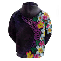 Hawaiian Plumeria-Polynesian Art Tattoo Mauve Color Hoodie