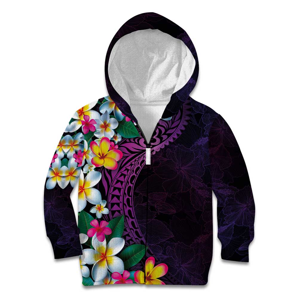 Hawaiian Plumeria-Polynesian Art Tattoo Mauve Color Kid Hoodie