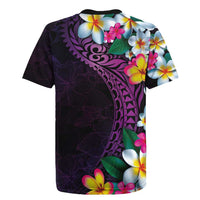 Hawaiian Plumeria-Polynesian Art Tattoo Mauve Color Rugby Jersey
