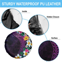 Hawaiian Plumeria-Polynesian Art Tattoo Mauve Color Spare Tire Cover