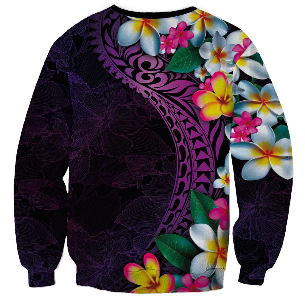 Hawaiian Plumeria-Polynesian Art Tattoo Mauve Color Sweatshirt LT03 - Polynesian Pride