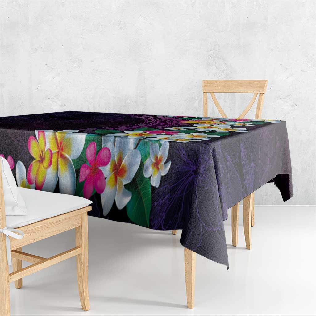 Hawaiian Plumeria-Polynesian Art Tattoo Mauve Color Tablecloth LT03 - Polynesian Pride