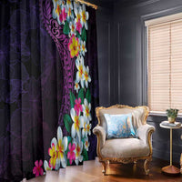 Hawaiian Plumeria-Polynesian Art Tattoo Mauve Color Window Curtain LT03 - Polynesian Pride
