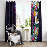 Hawaiian Plumeria-Polynesian Art Tattoo Mauve Color Window Curtain LT03 - Polynesian Pride