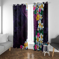 Hawaiian Plumeria-Polynesian Art Tattoo Mauve Color Window Curtain LT03 With Grommets Purple - Polynesian Pride