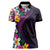 Hawaiian Plumeria-Polynesian Art Tattoo Mauve Color Women Polo Shirt