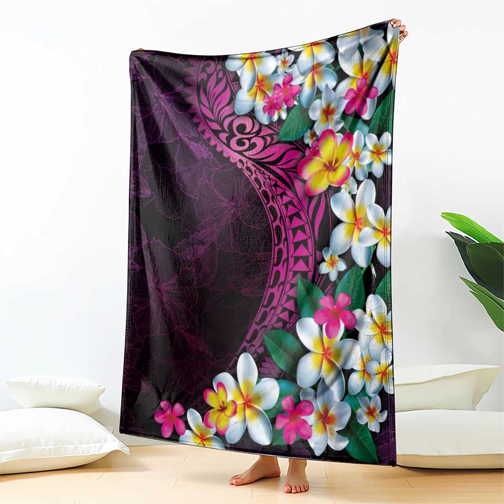 Hawaiian Plumeria-Polynesian Art Tattoo Plum Pink Color Blanket LT03 - Polynesian Pride