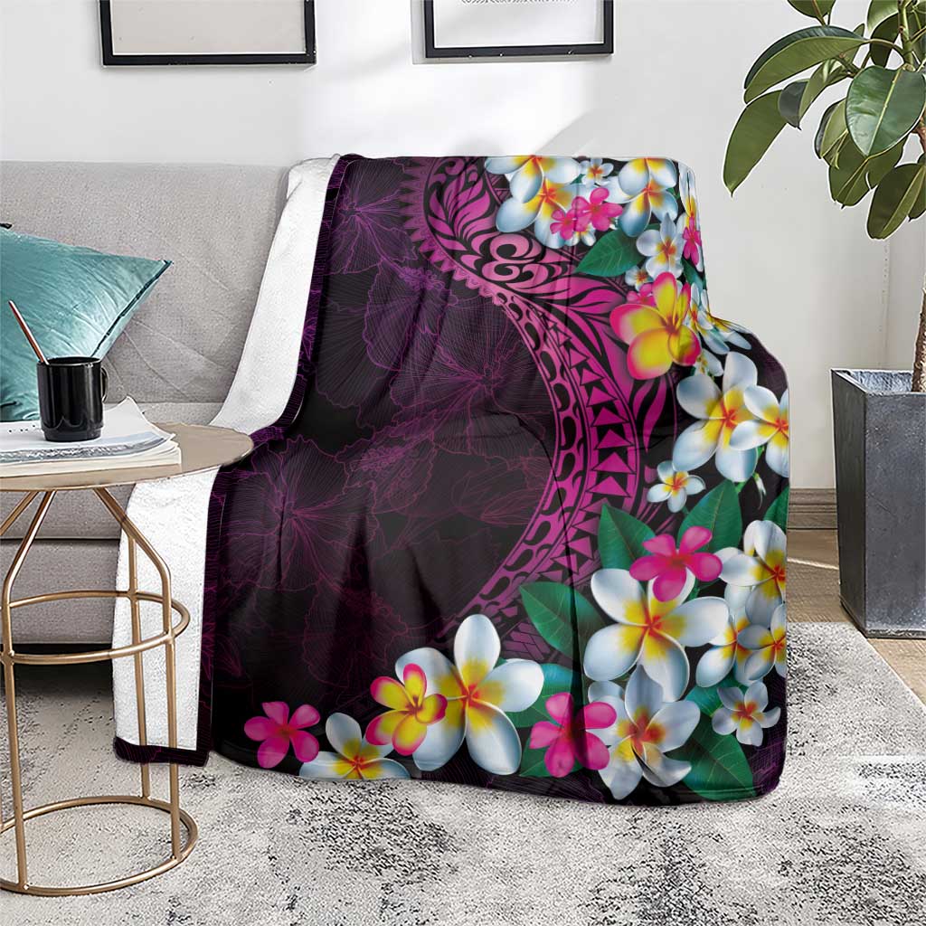 Hawaiian Plumeria-Polynesian Art Tattoo Plum Pink Color Blanket LT03 - Polynesian Pride