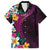 Hawaiian Plumeria-Polynesian Art Tattoo Plum Pink Color Family Matching Off Shoulder Maxi Dress and Hawaiian Shirt