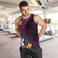 Hawaiian Plumeria-Polynesian Art Tattoo Plum Pink Color Men Tank Top LT03 Pink - Polynesian Pride