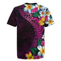Hawaiian Plumeria-Polynesian Art Tattoo Plum Pink Color Rugby Jersey