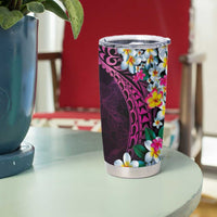 Hawaiian Plumeria-Polynesian Art Tattoo Plum Pink Color Tumbler Cup