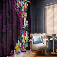 Hawaiian Plumeria-Polynesian Art Tattoo Plum Pink Color Window Curtain LT03 - Polynesian Pride