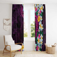 Hawaiian Plumeria-Polynesian Art Tattoo Plum Pink Color Window Curtain LT03 - Polynesian Pride