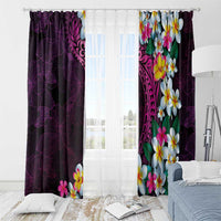 Hawaiian Plumeria-Polynesian Art Tattoo Plum Pink Color Window Curtain LT03 - Polynesian Pride