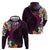 Hawaiian Plumeria-Polynesian Art Tattoo Plum Pink Color Zip Hoodie